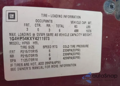 2000 Buick Lesabre Custom z USA, uszkodzony, nr VIN 1G4HP54KXY4211973